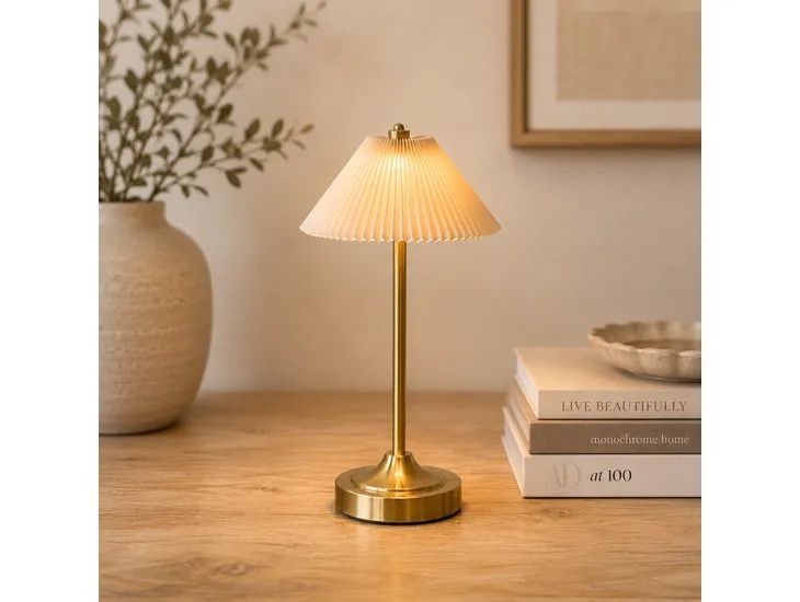 12.8” Rechargeable Gold LED Lamp