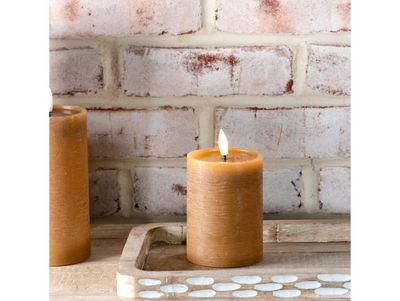 4” Caramel LED Pillar Candle