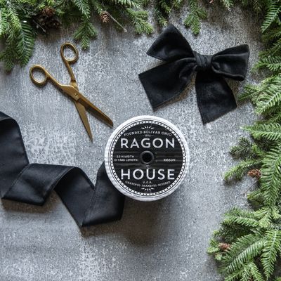 2.5” Black Unwired Velvet Ribbon