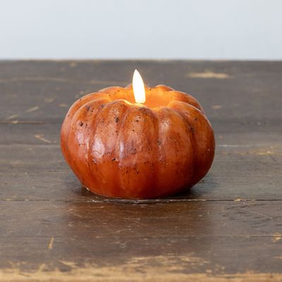 3.5" Orange 3D Flame Short Pumpkin LED Candle