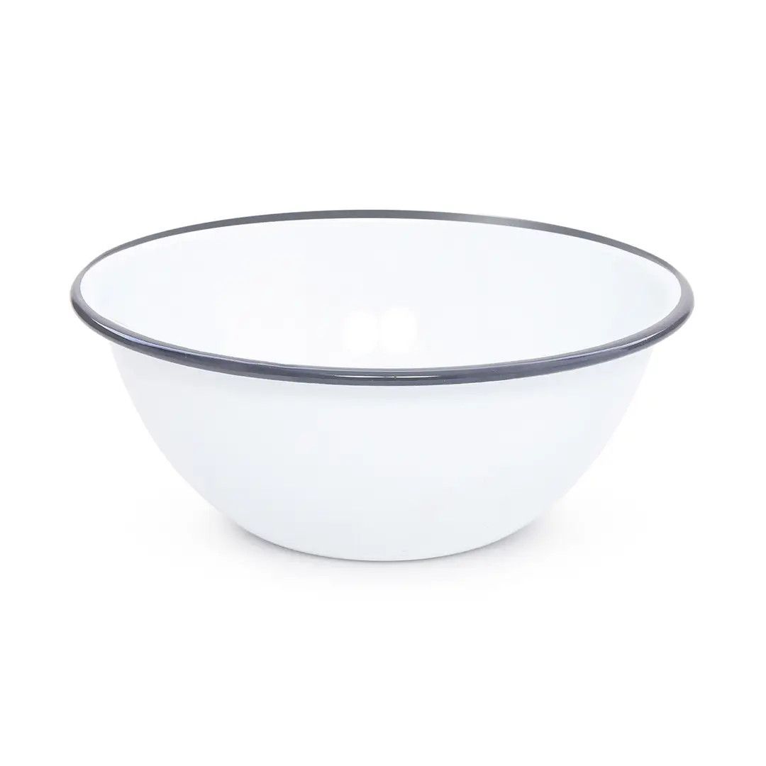 Vintage Small Serving Bowl Grey Rim Enamelware by Crow Canyon