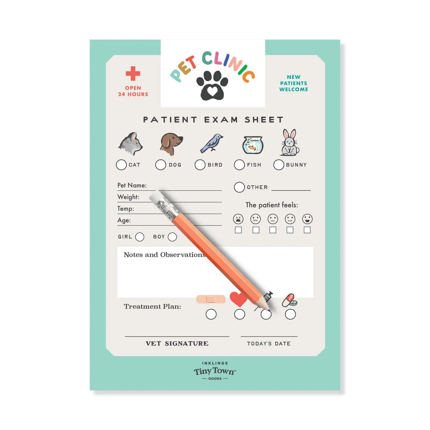 Inklings Tiny Town™ | Pretend  Play Notepad -  Pet Clinic Veterinarian