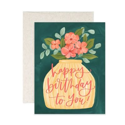 Birthday Flower Vase Greeting Card