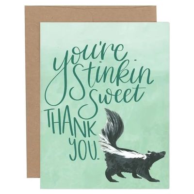 You're Stinkin' Sweet Skunk Thank You Greeting Card