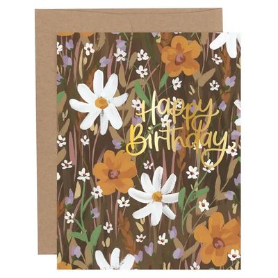 Fall Aster Birthday Greeting Card