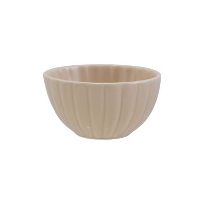 4.75” Reactive Glaze Stoneware Ribbed Bowl