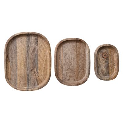 Oval Natural Mango Wood Trays