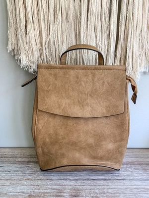 Flap Over Convertible Backpack - Stone