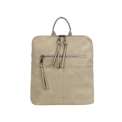 Lauren Front Zipper Convertible Backpack - Gray