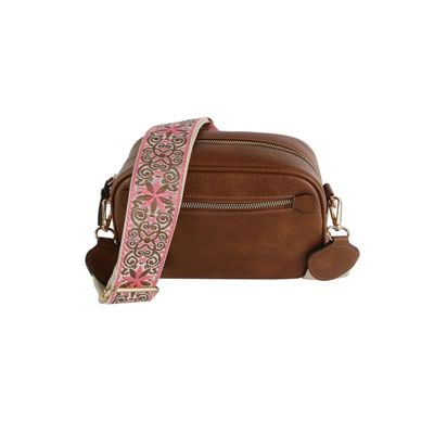 Boho Guitar Strap Crossbody Bag - Coffee