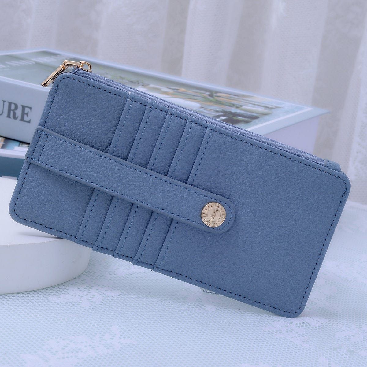 Saige Slim Cardholder Wallet - Dusty Blue