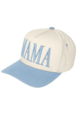 Puff Embroidered Mama Trucker Hat - Sky Blue