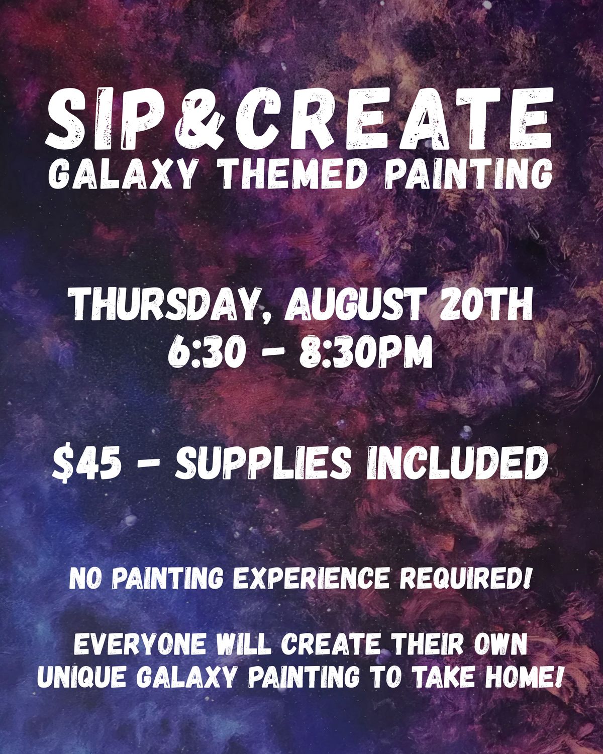 SIP &amp; CREATE - Paint a Galaxy ticket
