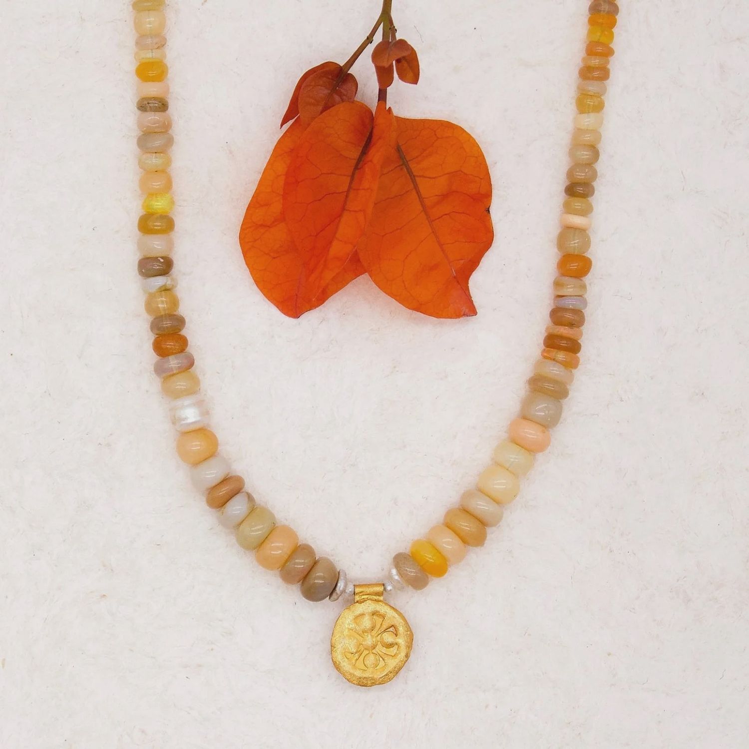 ETHIOPIAN FIRE OPAL TALISMAN NECKLACE