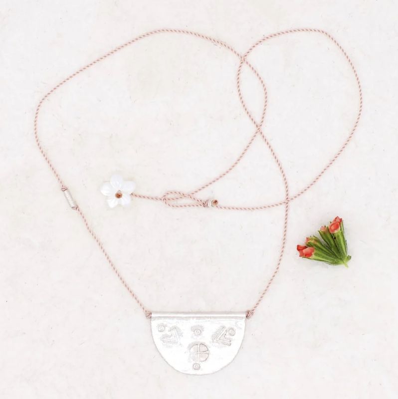 Sterling Silver Large Halfmoon Talismen Necklace