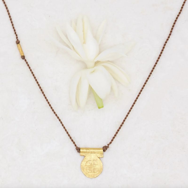 River Song - 14 Karat Turkish Gold Circle Talisman Necklace