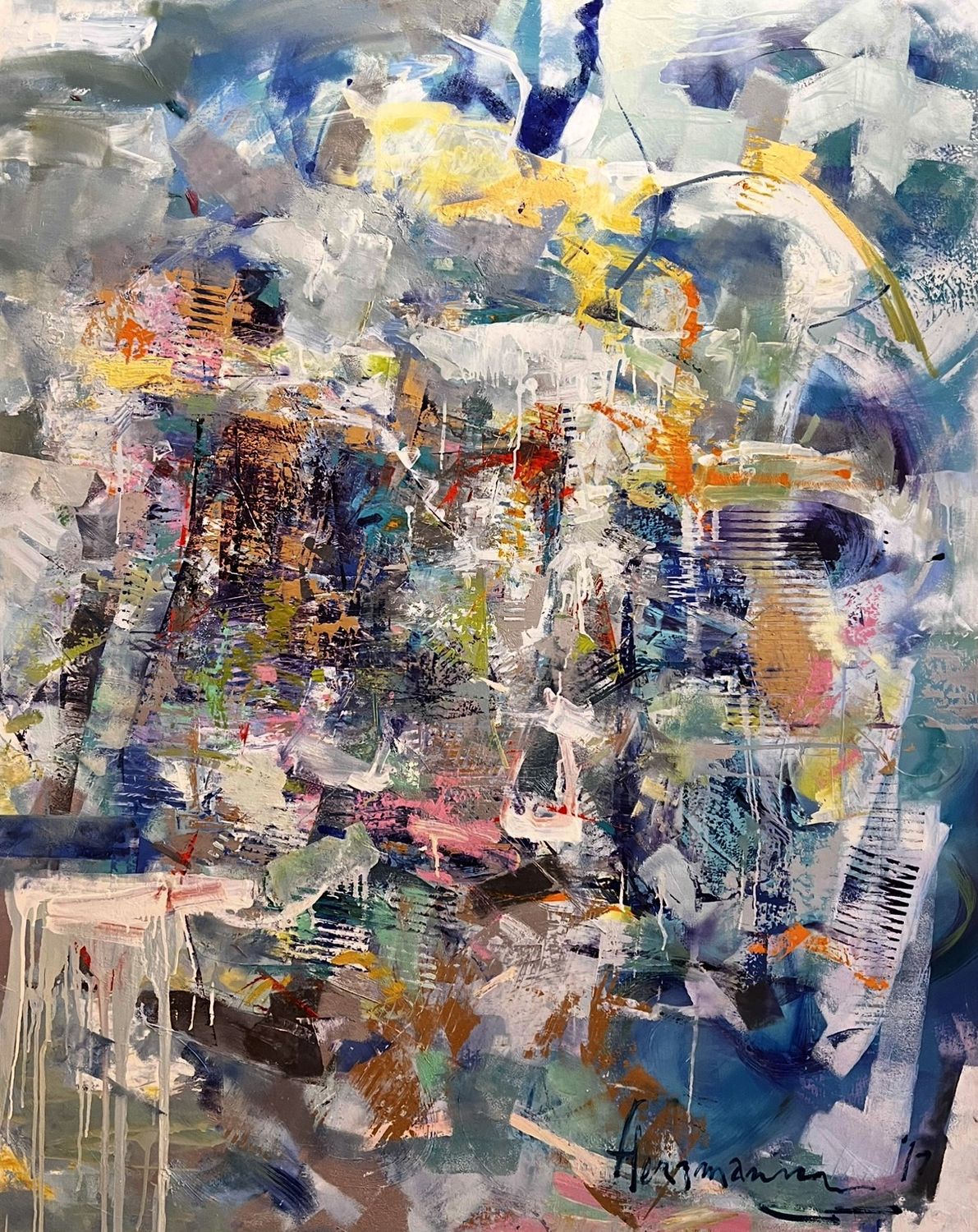 Hot Pink Hurricane 48&quot;x60&quot; - Dina Herrmann