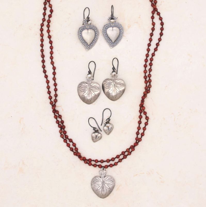 River Song - Sacred Heart Milagro Earrings
