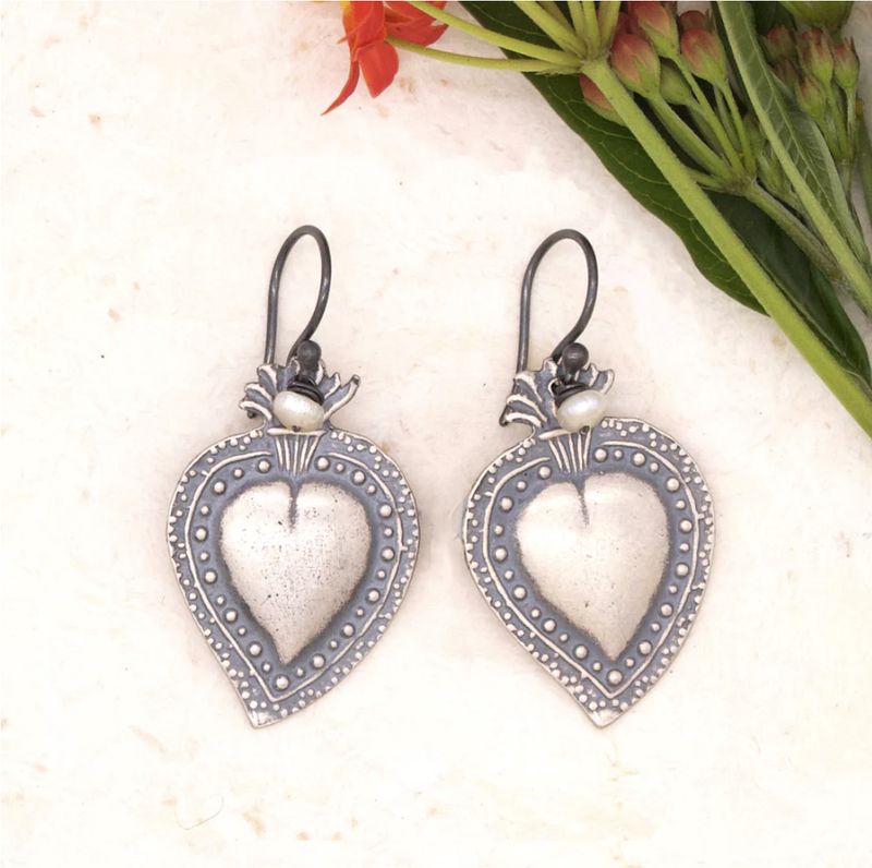 Sacred Heart Milagro Earrings