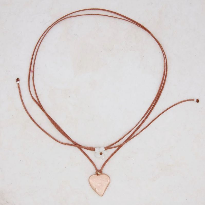 River Song - Rosey Rustic Heart Necklace