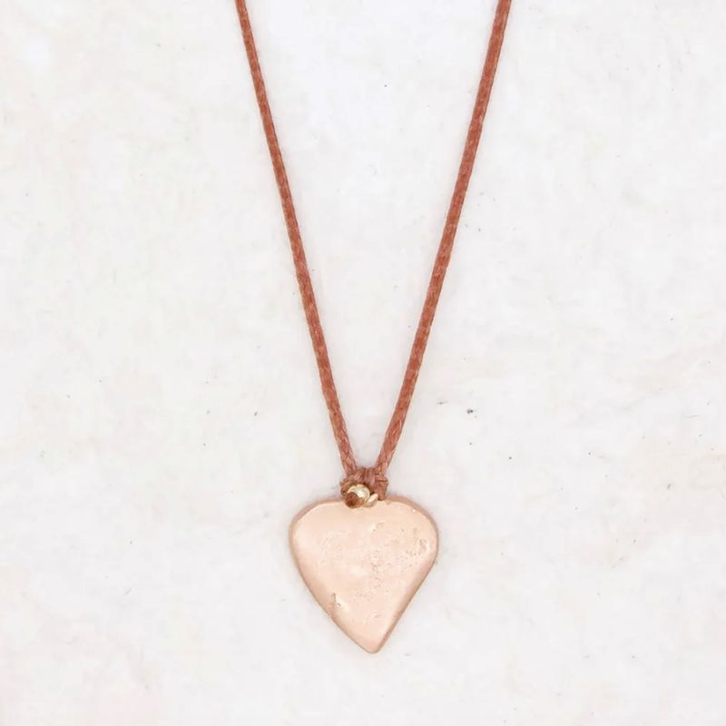 Rosey Rustic Heart Necklace