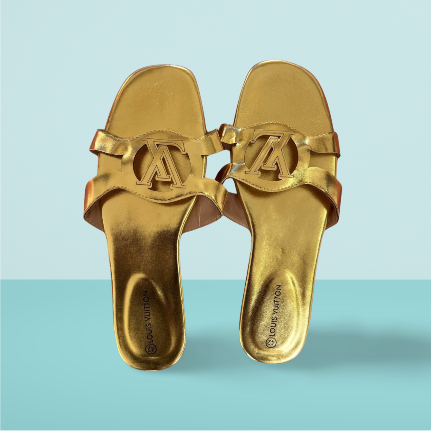 Gold LV Lady Slippers