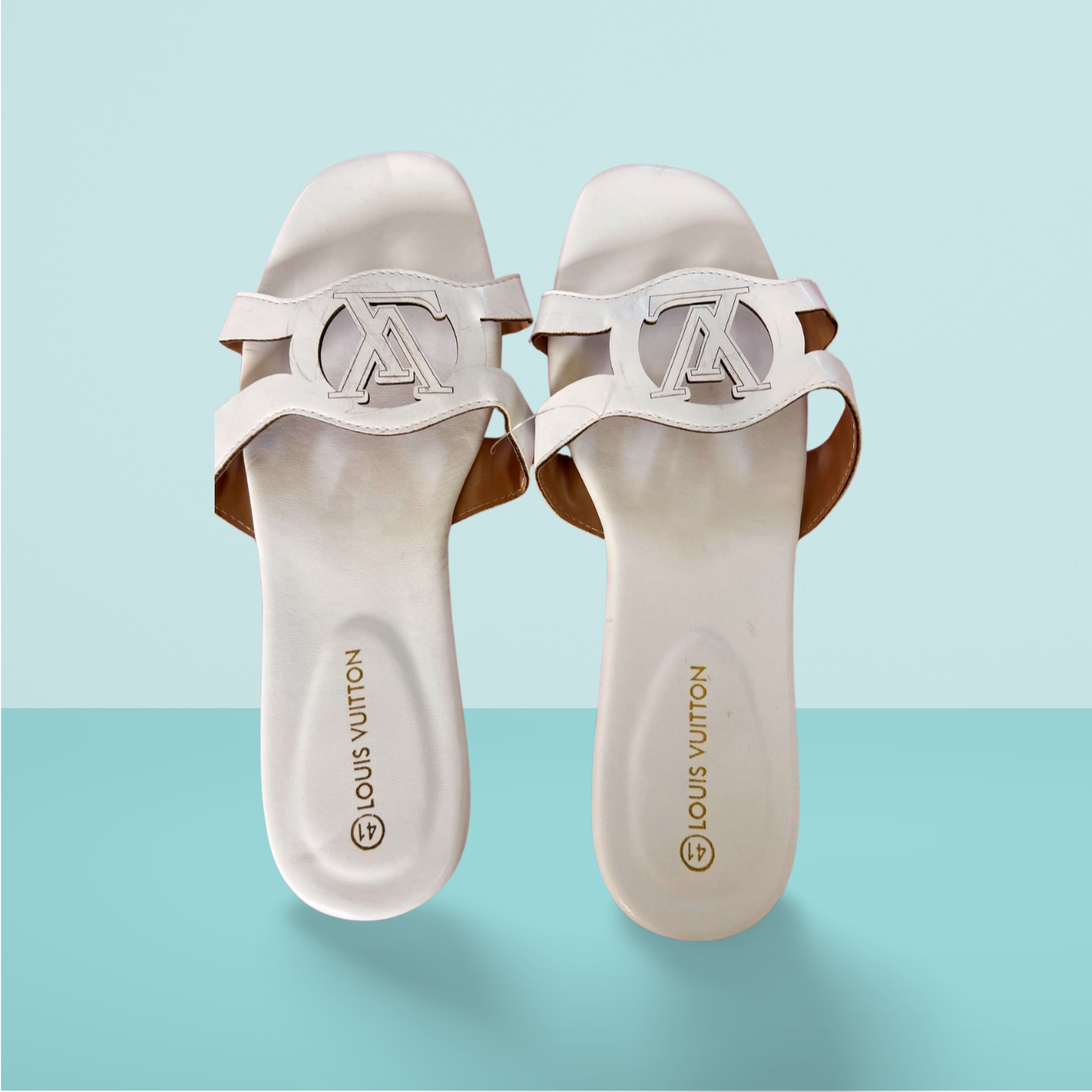 White LV Lady Slipper