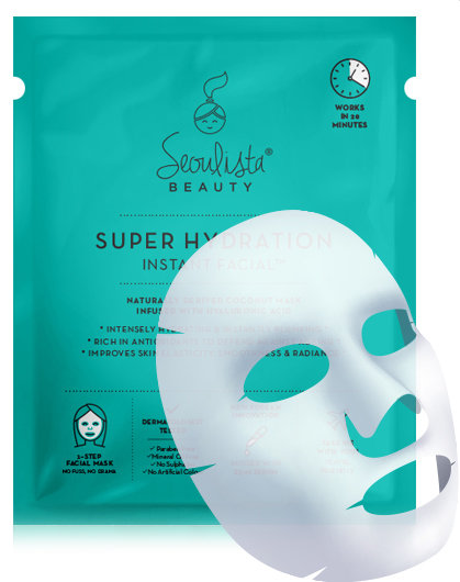 Seoulista Beauty® Instant Facials ™  Mascarilla Super Hidratante.