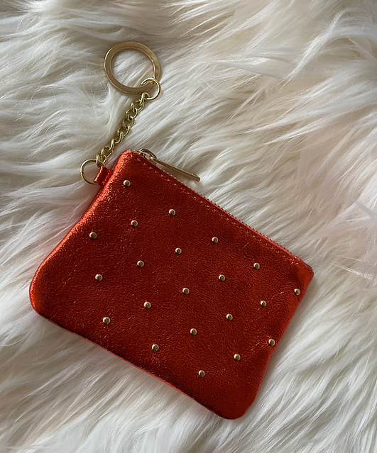 Lederen Portemonnee Studs Oranje