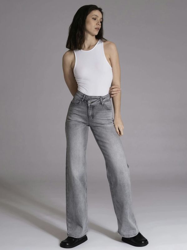 Grey Jeans Wide Leg