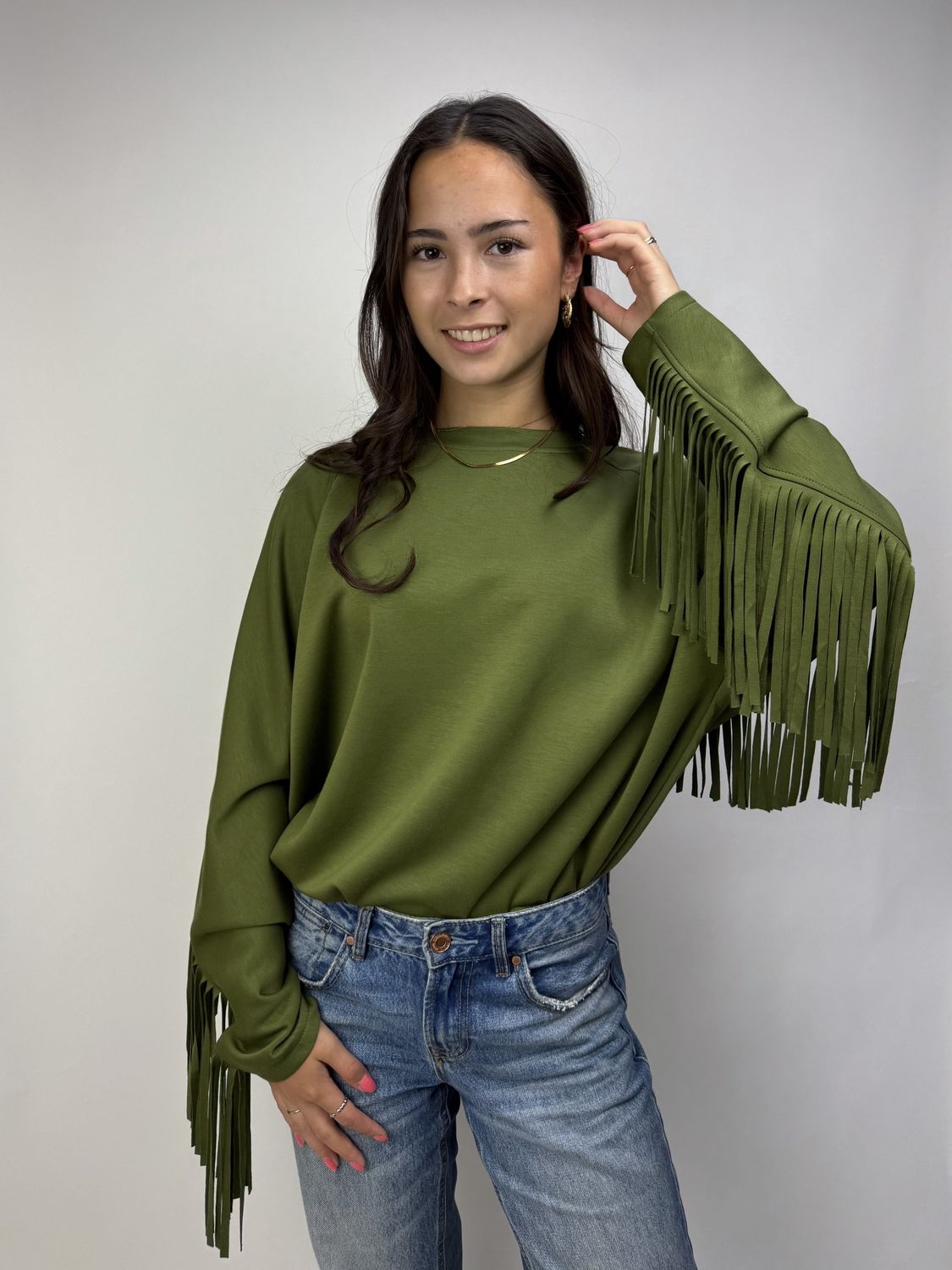 Sweater Franjes Green