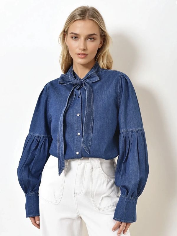 Spijkerblouse Strik