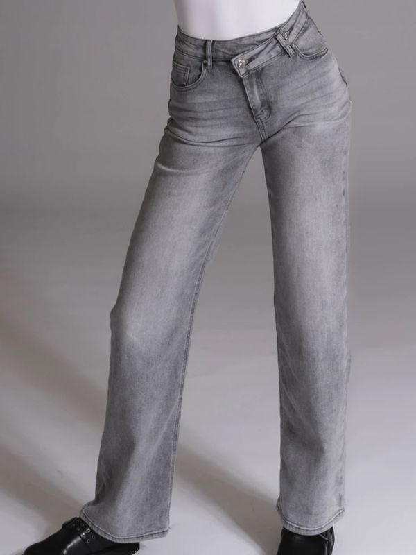 Grey Jeans Wide Leg