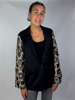 Blazer met Bloemenmouwen