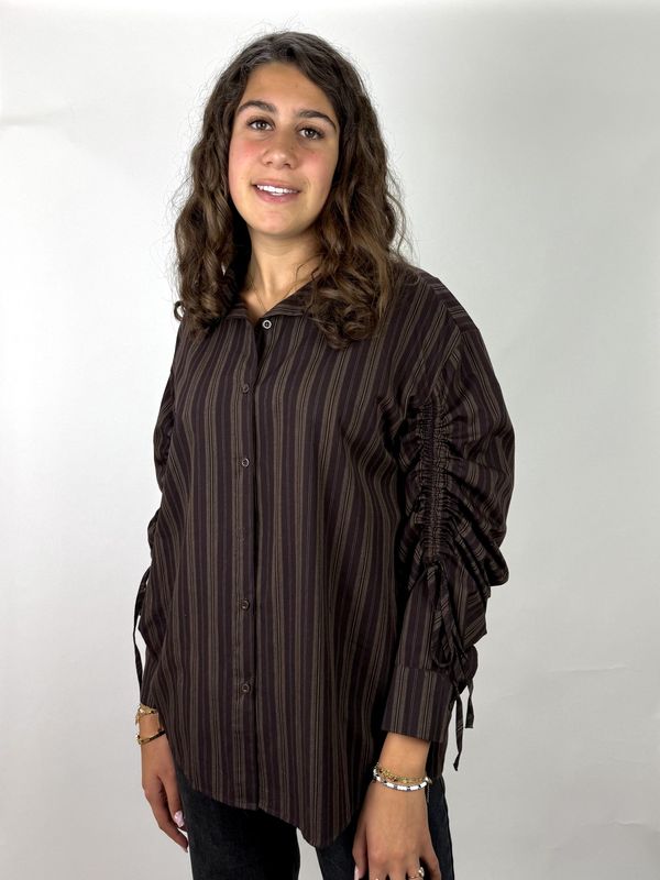 Streepjes Blouse Bruin