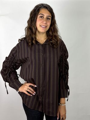 Streepjes Blouse Bruin