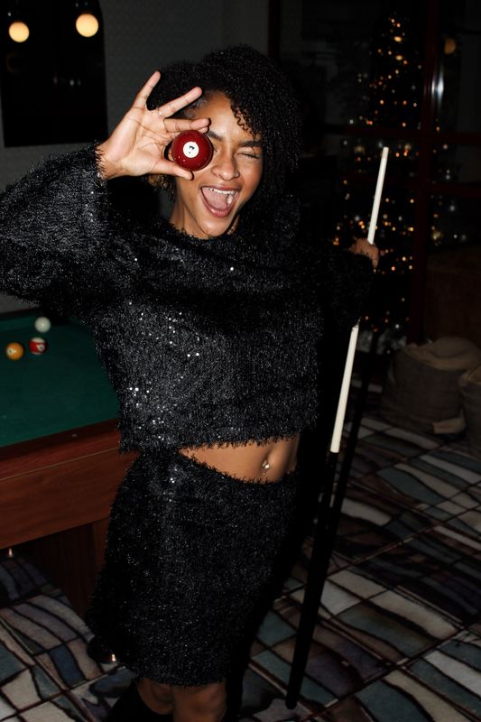 Festive Fringe Pailletten Top