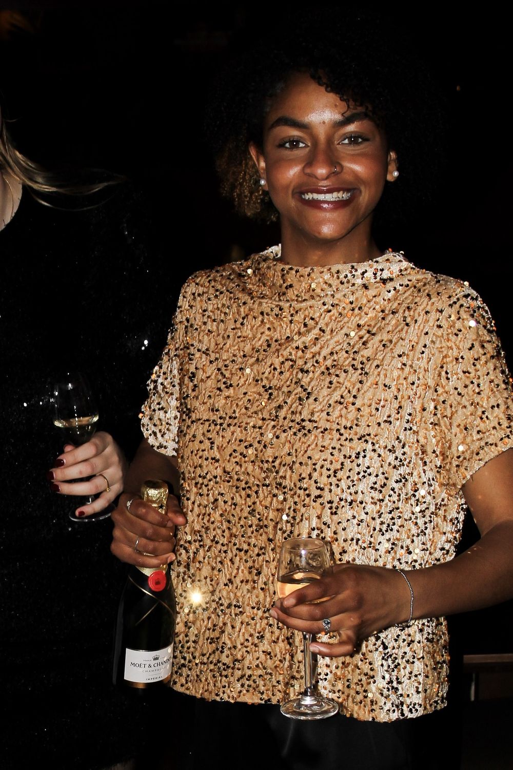 Golden Fluwelen Pailletten Top