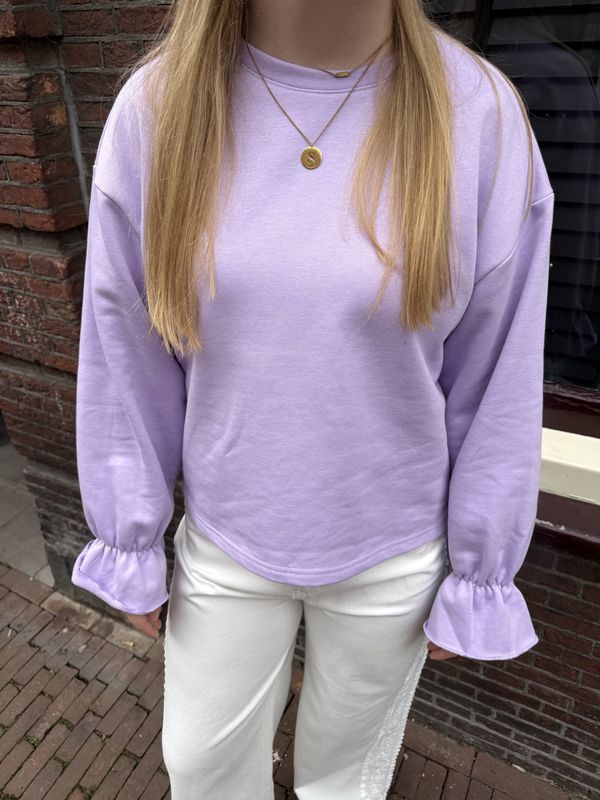 Lila Sweater met Mouwdetails