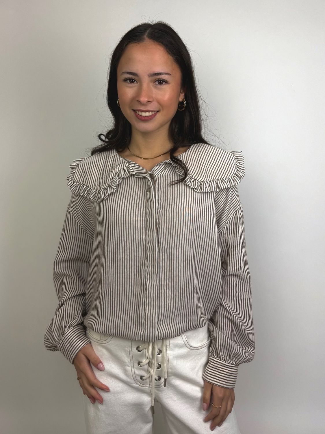 Peter-Pan Kraag Blouse Camel