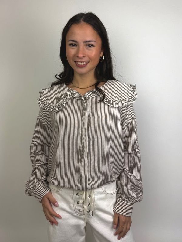 Peter-Pan Kraag Blouse Camel