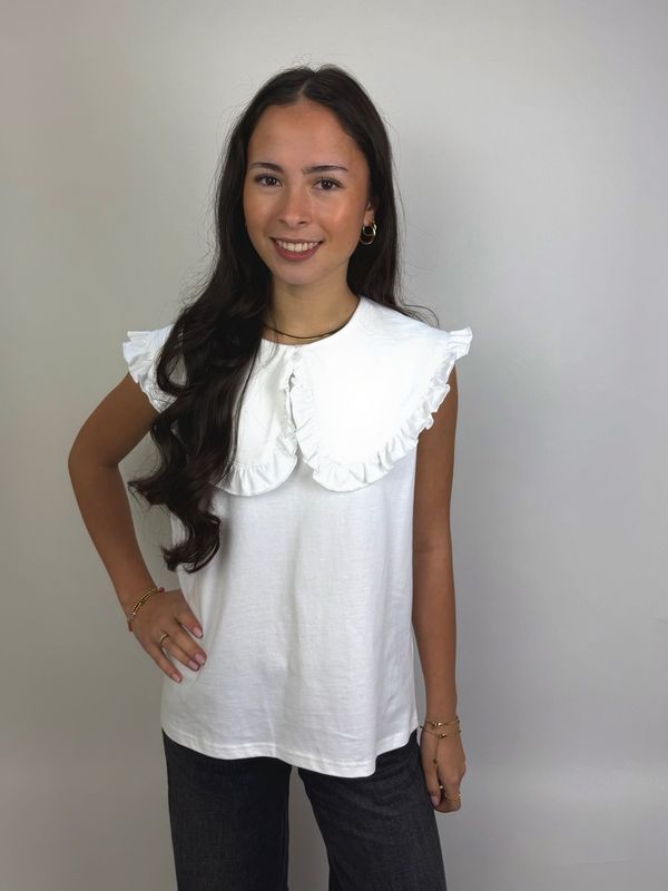 Top met Grote Kraag Wit