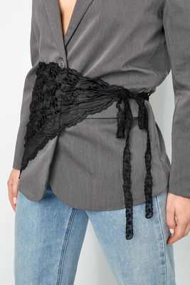 Lace Waist Scarf Black