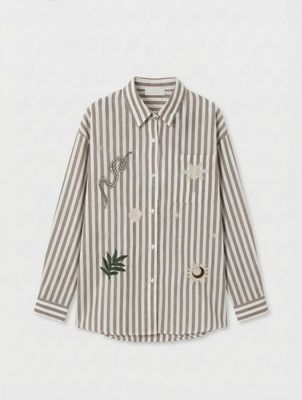 Gestreepte Blouse met Borduursel