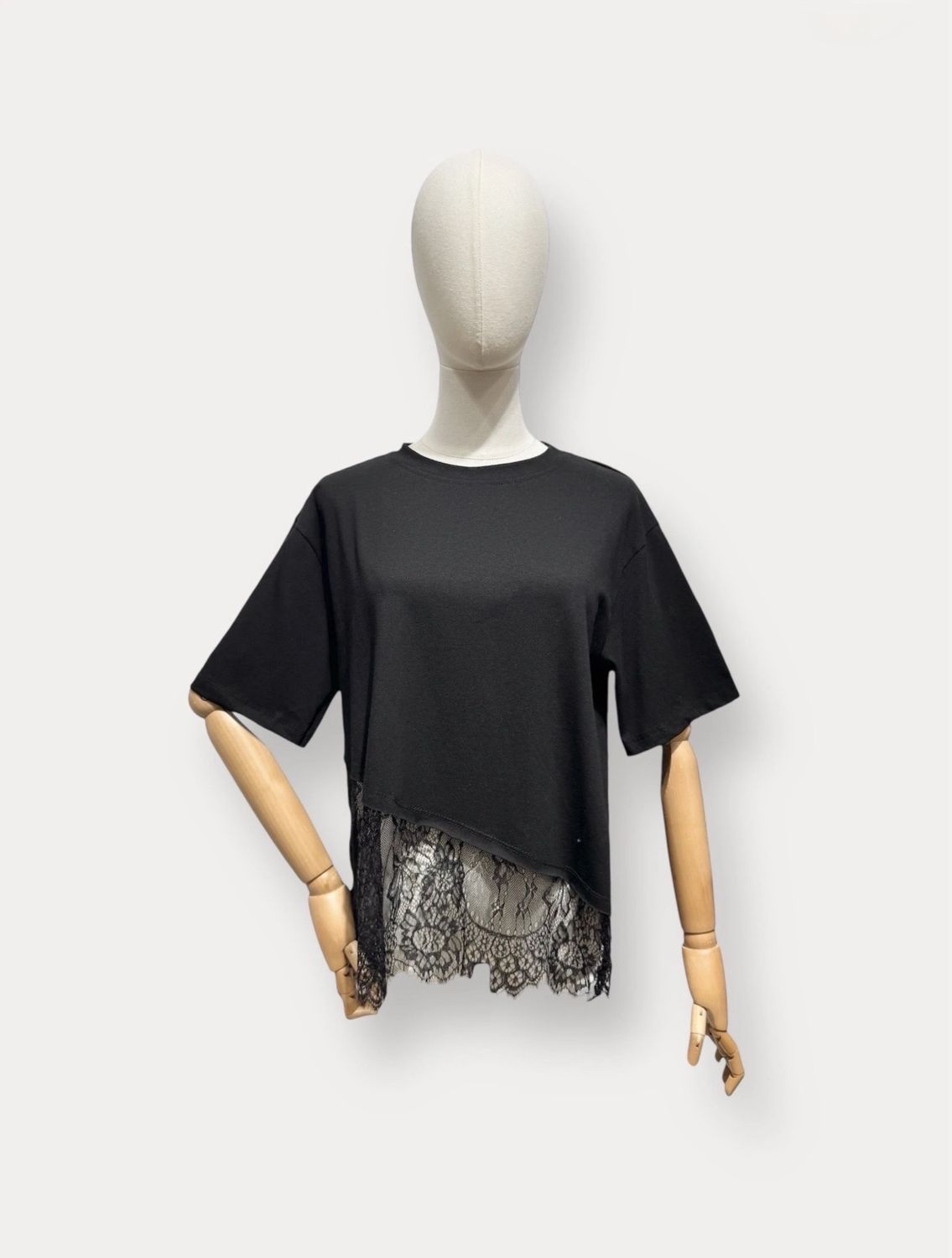 Lace T-shirt Zwart