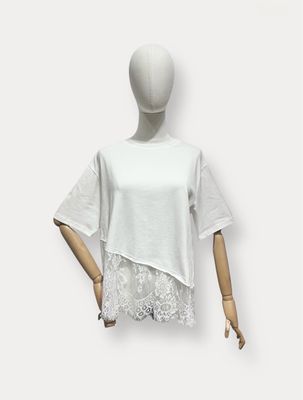 Lace T-shirt Wit