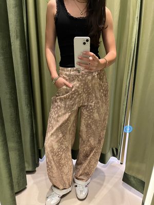 Bambi Print Barrel Jeans
