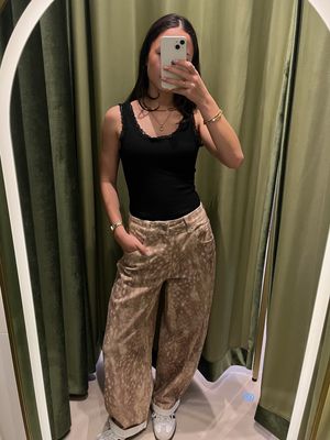 Bambi Print Barrel Jeans