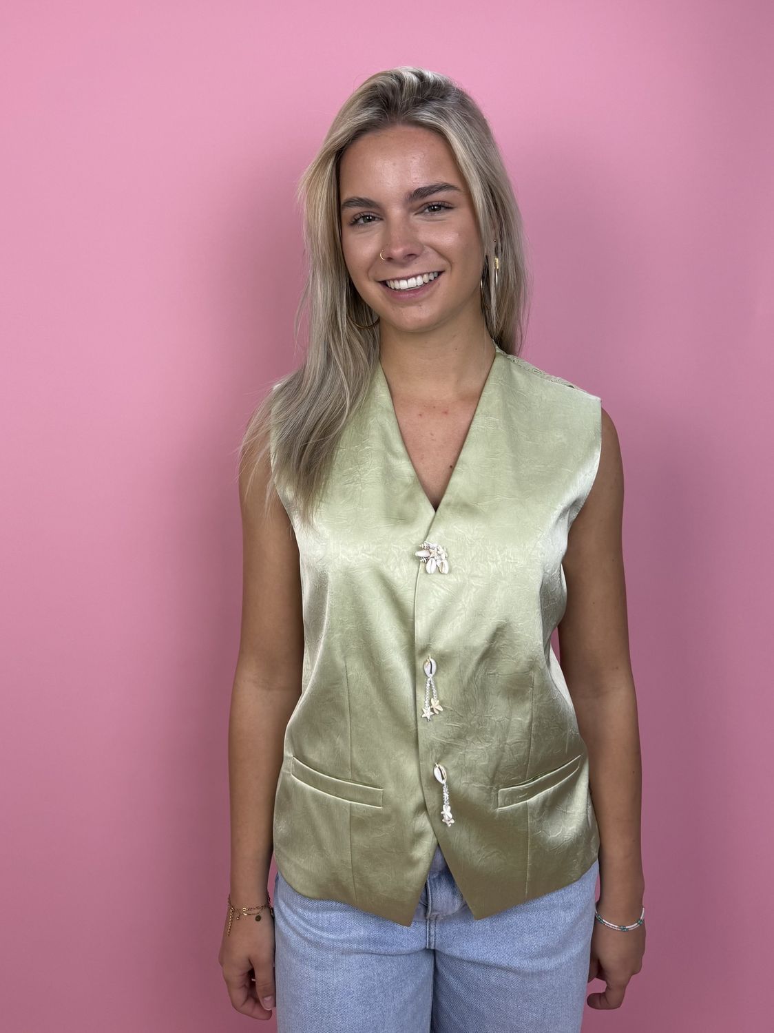 Boho Chic Satin Gilet