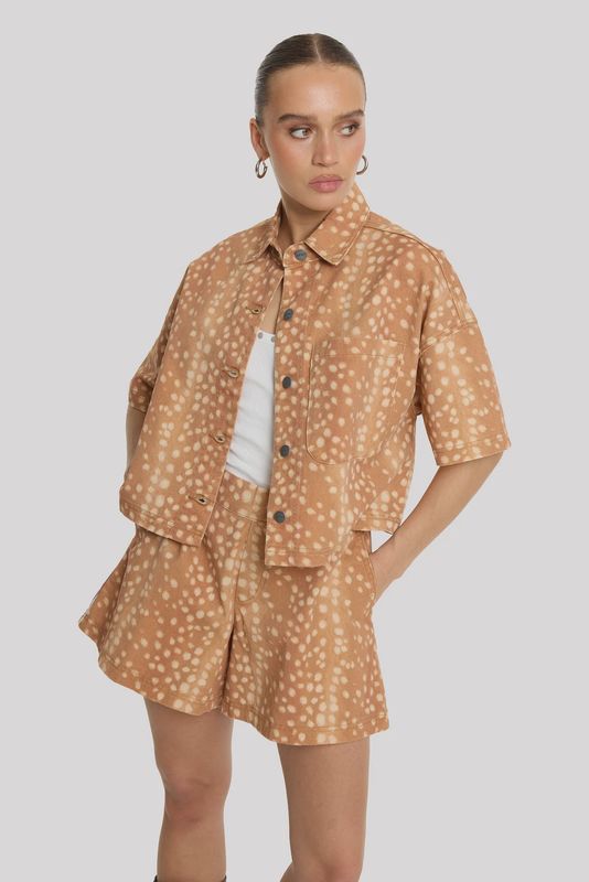 Cropped Blouse Bambi Print ADELINE